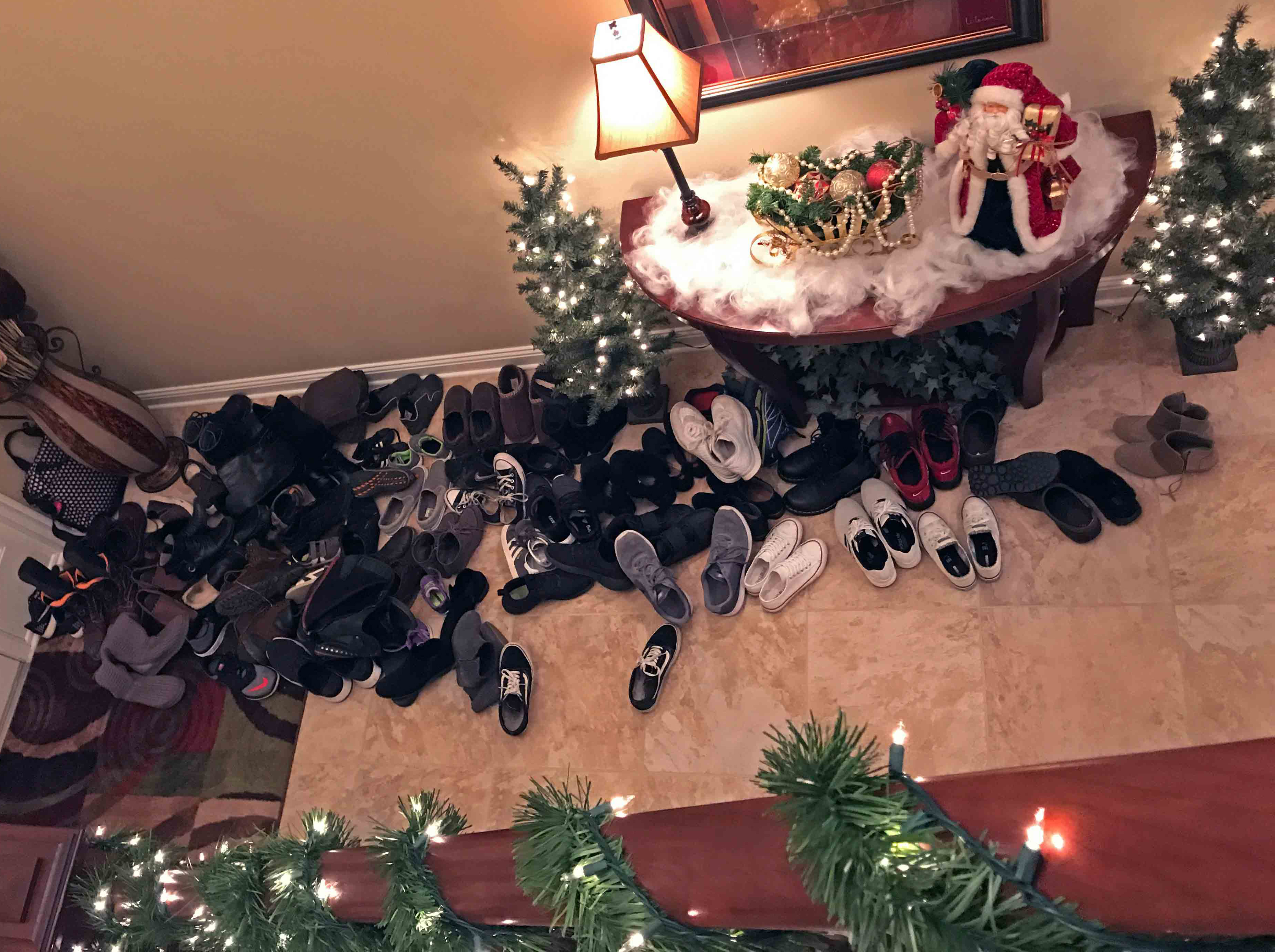 Family Christmas Party - Pile of shoes