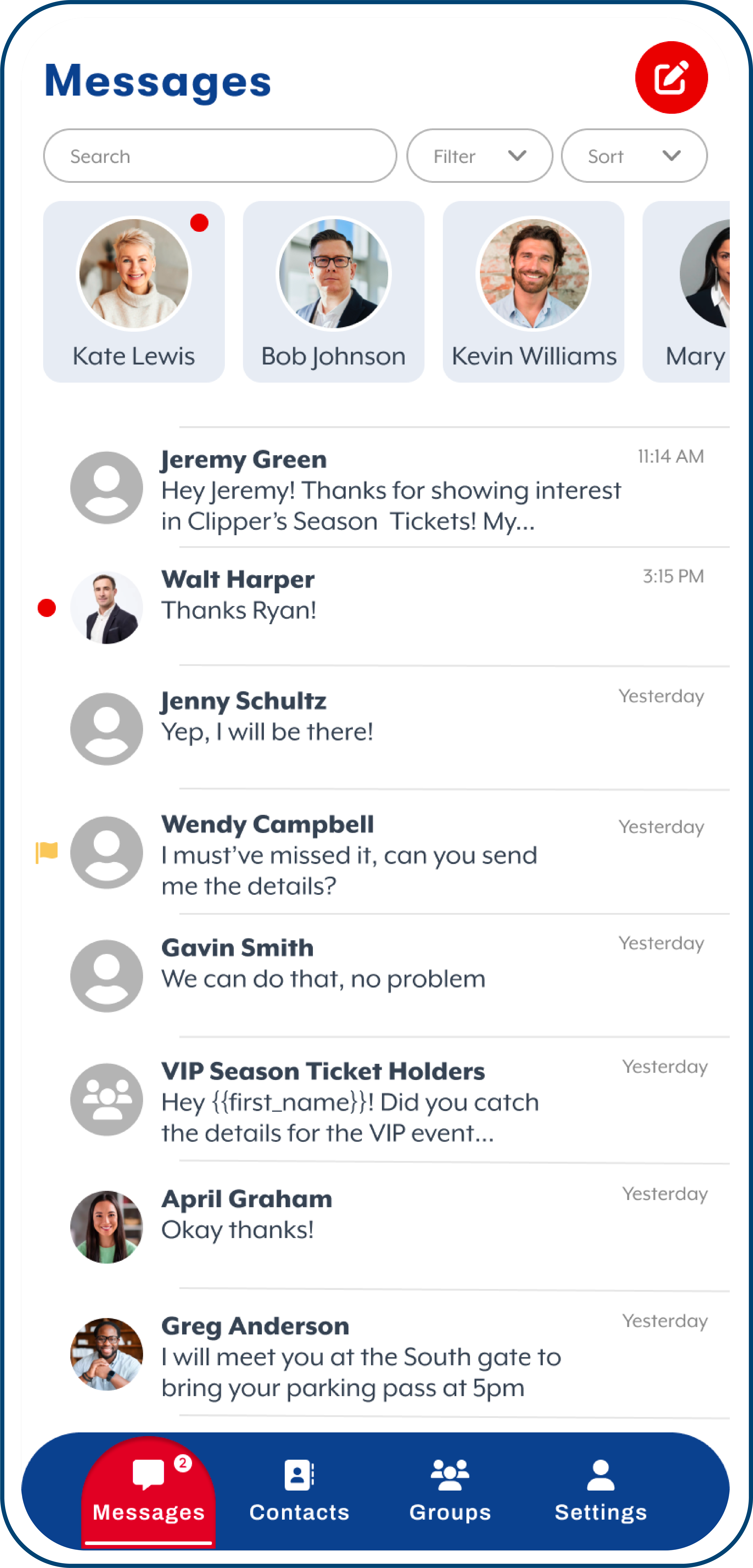 1-1_MobileMessages Message Inbox Screen