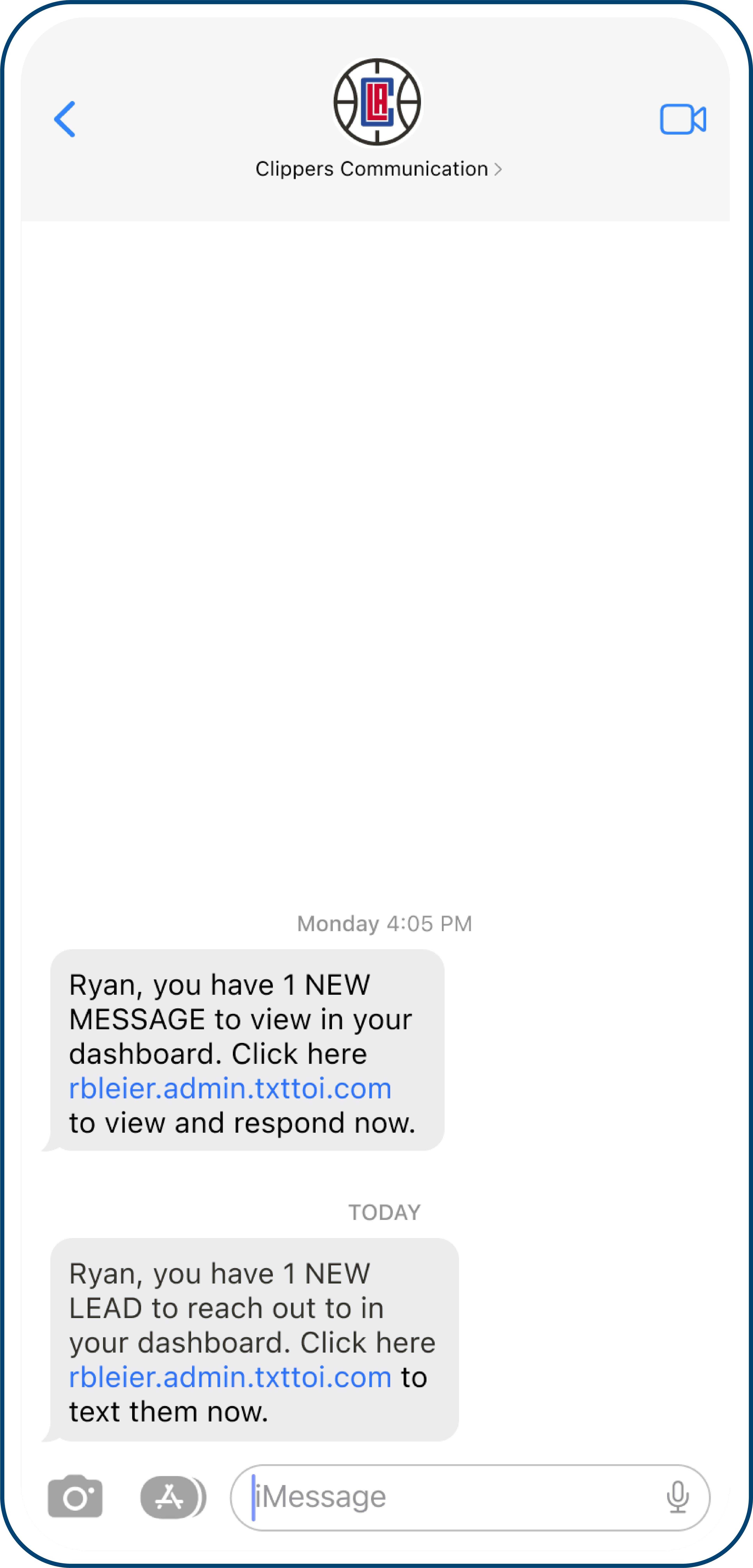 1-1_NewLeadText New Lead Notification Screen