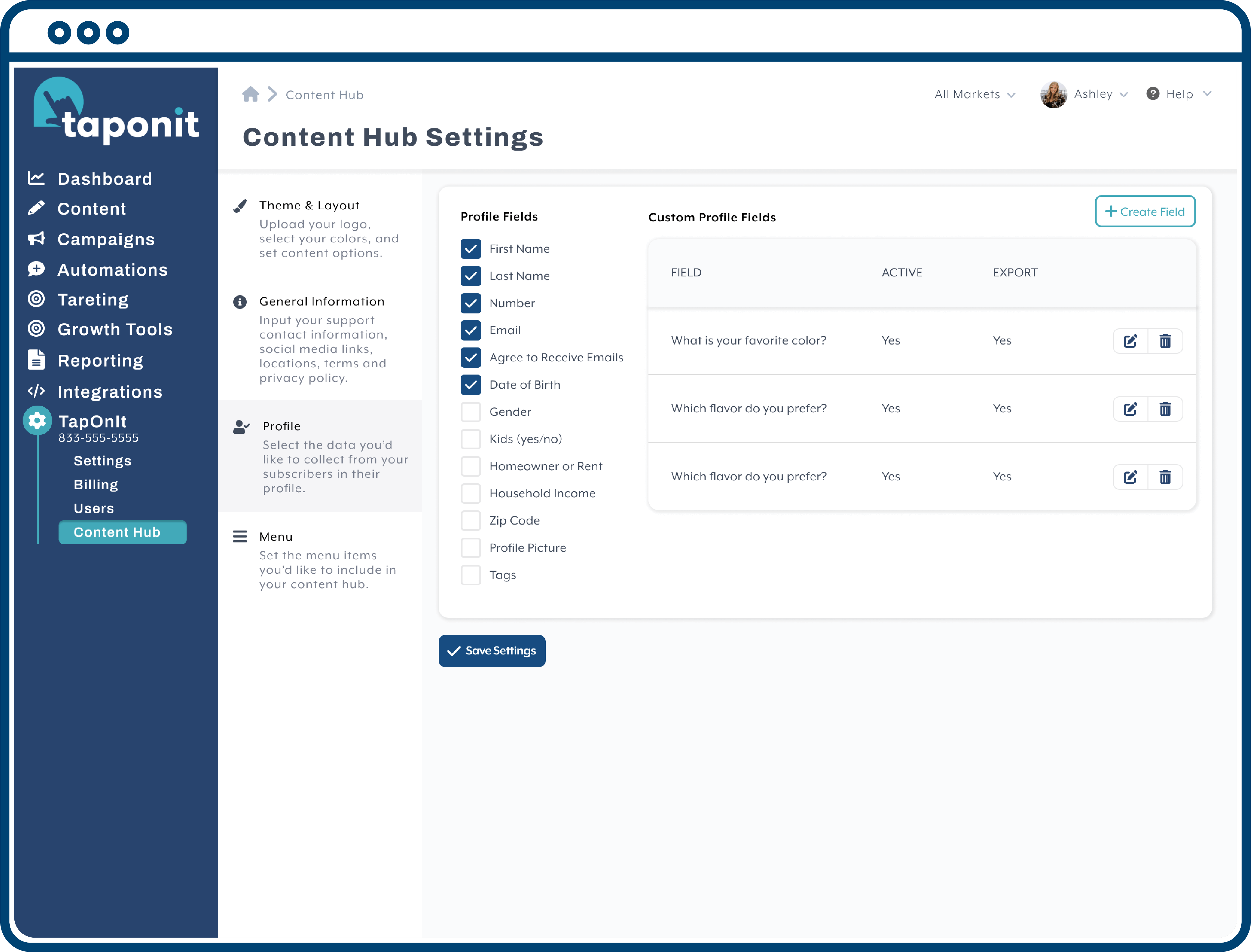 ContentHubCustomization_Profile Content Hub Profile Fields