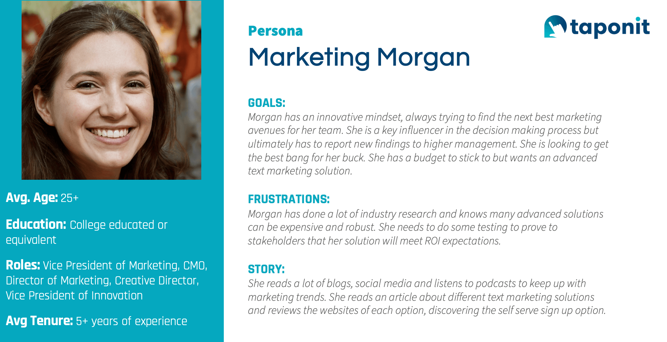 user persona for marketing morgan